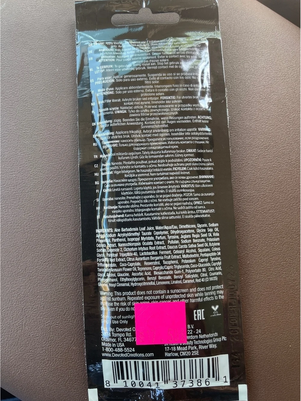 Devoted Creations Metaphoria Dark Tanning Lotion 0.5 fl oz, Pack of 3